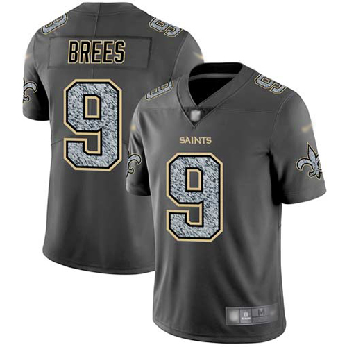 Men New Orleans Saints Limited Gray Drew Brees Jersey NFL Football #9 Static Fashion Jersey